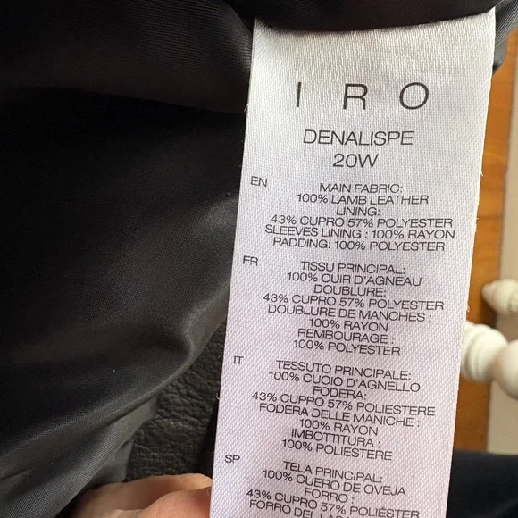 IRO size 40 never worn cropped leather biker jacket! Gorgeous soft lamb leather - Picture 8 of 10